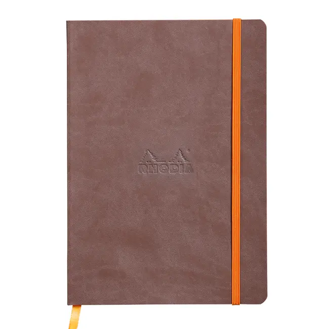 Notebook A5 Rhodiarama, 80 file, ivory, dictando, maro BPTCCF1174036