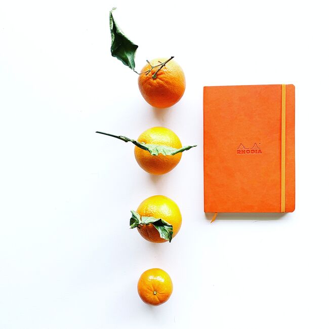 Notebook A5 Rhodiarama, 80 file, ivory, dictando, portocaliu BPTCCF1174159