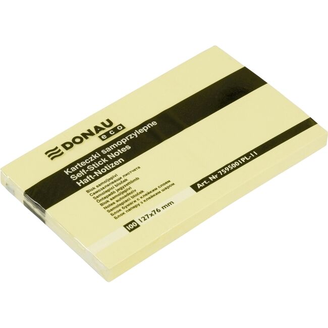 Notite adezive, Donau, 127 x 76 mm, galben, 100 file BPTCDN100874