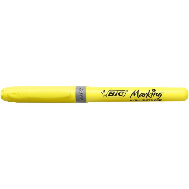 Textmarker BIC, Highlighter Grip, varf tesit 1-4 mm, galben BPTCCT8036