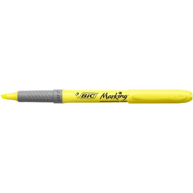 Textmarker BIC, Highlighter Grip, varf tesit 1-4 mm, galben BPTCCT8036