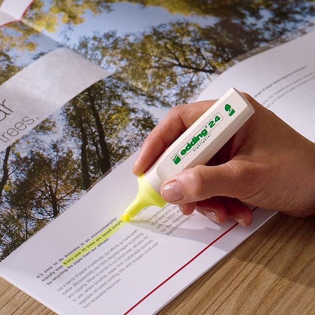 Textmarker Edding Ecoline, varf retezat, 2-5 mm, galben BPTCED000221