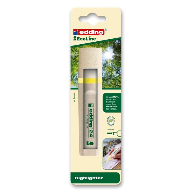 Textmarker Edding Ecoline, varf retezat, 2-5 mm, galben BPTCED000221