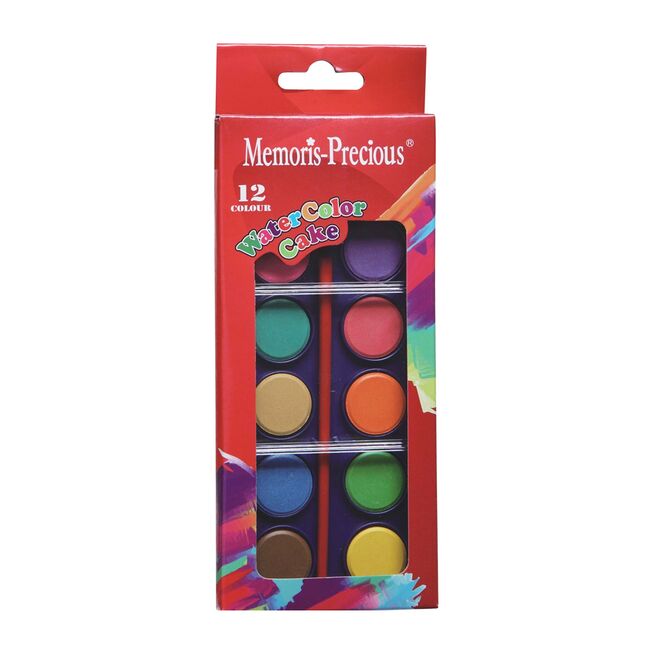 Acuarele Memoris-Precious, 12 culori+pensula diametru 21 mm BPTCBV001877
