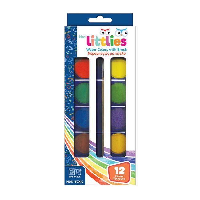 Acuarele cu pensula The Littlies, 12 culori BPTCDI646087