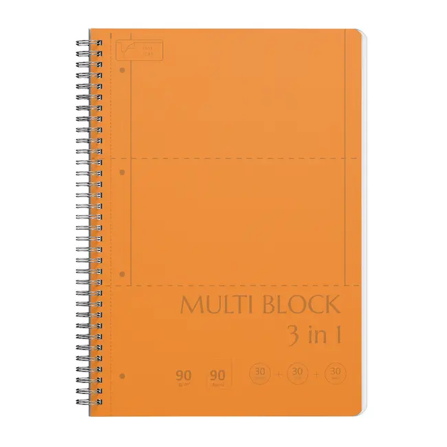 Caiet A4 cu spira, cu 3 subiecte, 90 file, 80g/mp, coperta PP BPTCCI987532