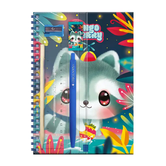 Caiet A5 Bangoberry, Remy Ratonul, rigla, creion, pix, radiera, ascutitoare BPTCGR134401