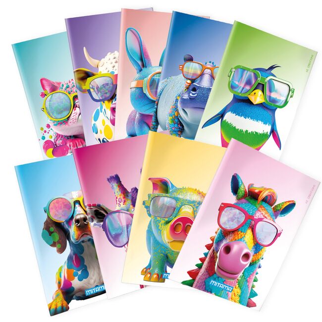 Caiet Mitama, A4, 40+2 file, 5 mm patratele, design animale BPTCMI062732