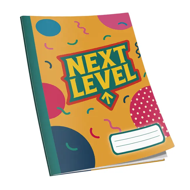 Caiet Next Level capsat A5, 48 de file, 60g/mp, dictando, diverse modele de coperti BPTCCI9700219