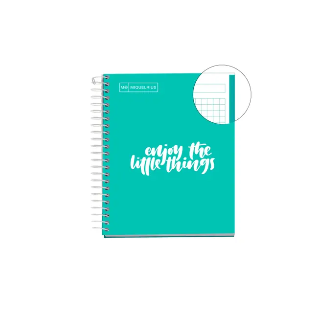 Caiet cu spira Miquelrius Messages, A6, matematica, 100 file, turcoaz BPTCMQ046116