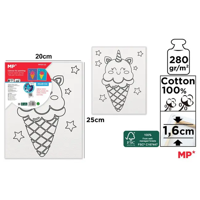 Canvas Main Paper, 20x25 cm, 280gr/mp, tematica unicorn BPTCMR225478