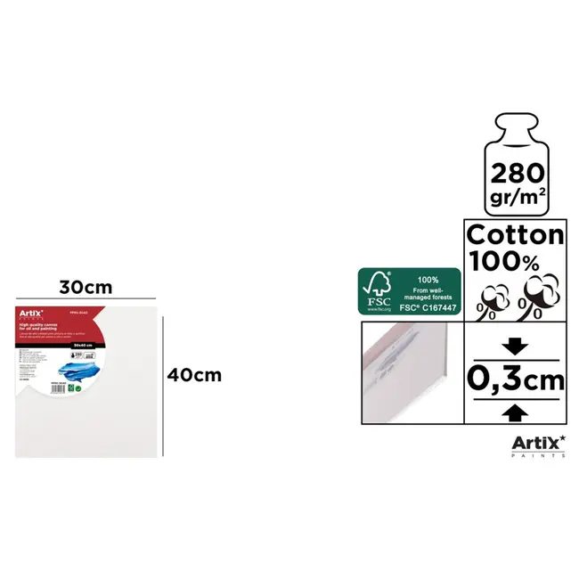 Canvas Main Paper, 40x30 cm, 280g/mp BPTCMR132370