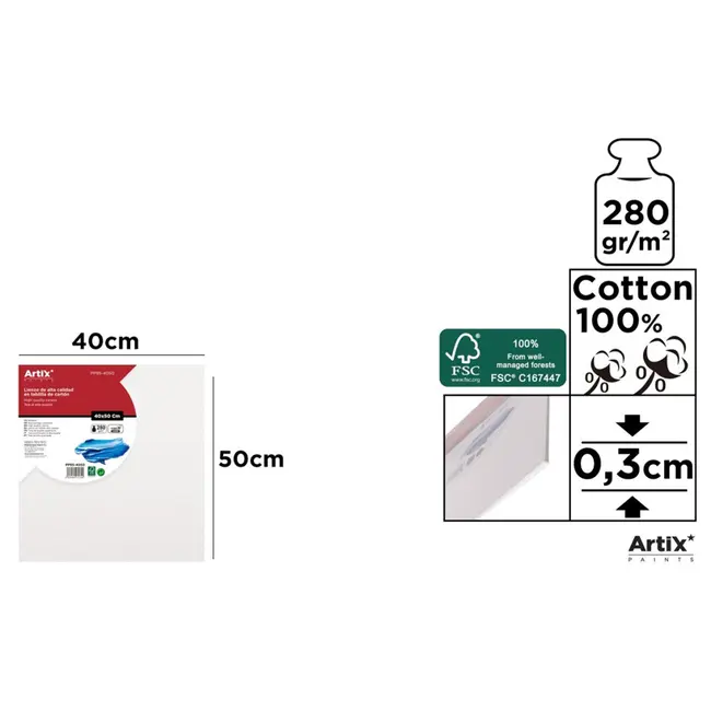 Canvas Main Paper, 40x50 cm, 280g/mp BPTCMR132394