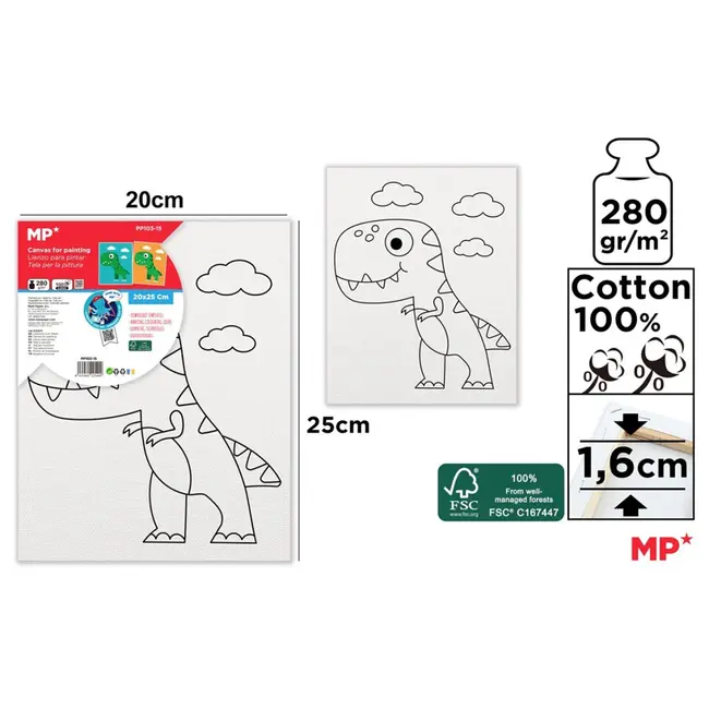 Canvas pentru copii Main Paper, 25 cm, 280g/mp BPTCMR225409