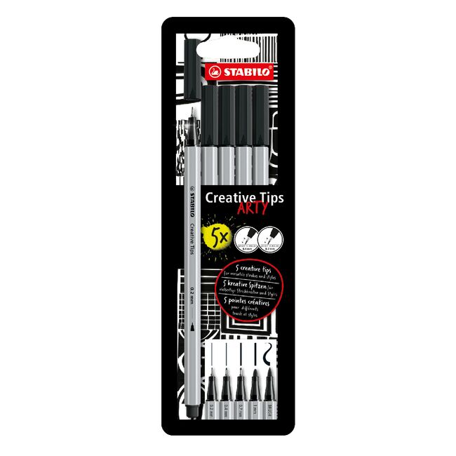 Carioca Stabilo Crativ Tips, negru, 5 bucati/set BPTCSW895120
