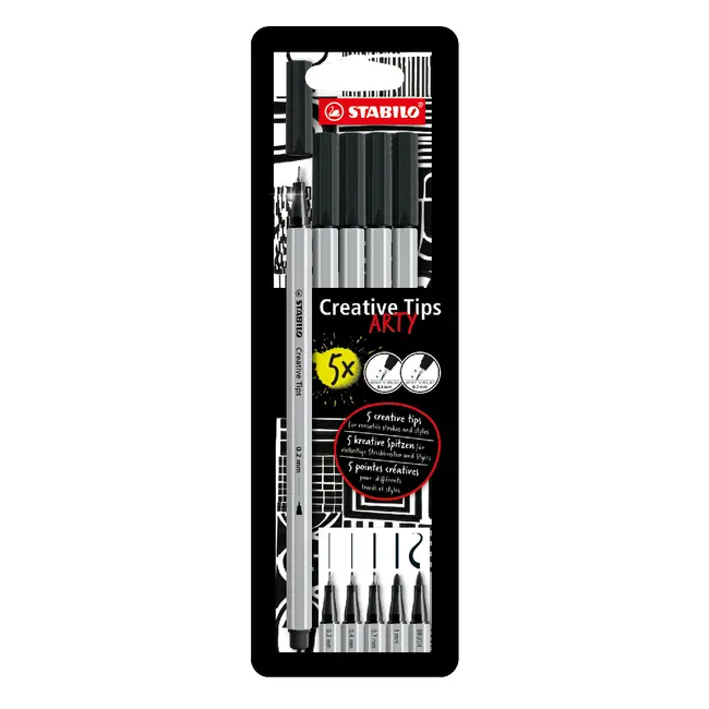 Carioca Stabilo Crativ Tips, negru, 5 bucati/set BPTCSW895120