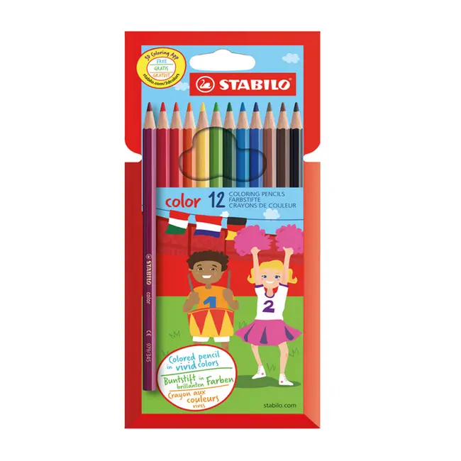 Creioane colorate Stabilo Color, 2.5 mm, 12 culori/set BPTCSW1719120