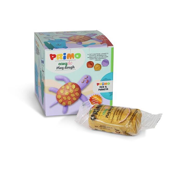 Cub creativ Morocolor Primo Cubido plastilina, 3 culori a 60 g, design picaturaplastilina, 3 culori a 60 g, design testoasa BPTCMC299220