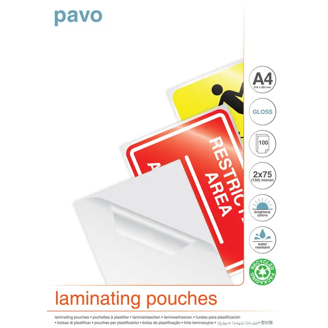 Folie laminare Pavo, A4, 75-80 microni, 100 bucati BPTCPV8004270