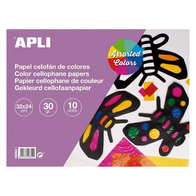 Hartie tip celofan, Apli, dimensiune 320 x 240 mm, culori asortate BPTCAL166500