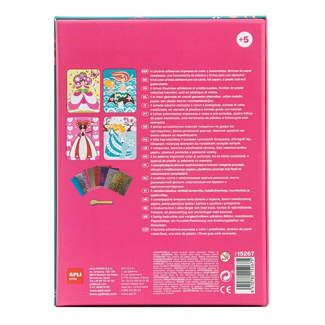 Joc creativ cu atocolante metalizate, APLI, tema Printese BPTCAL015267