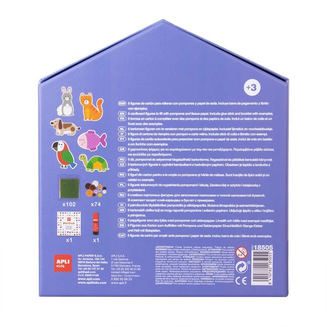 Joc creativ pompoane, APLI, tema animale, 102 coli BPTCAL018505