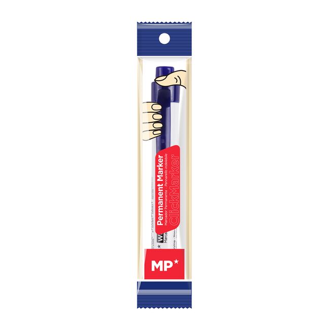 Marker Main Paper, retractabil, varf rotund, 1.5 mm, albastru BPTCMR169383
