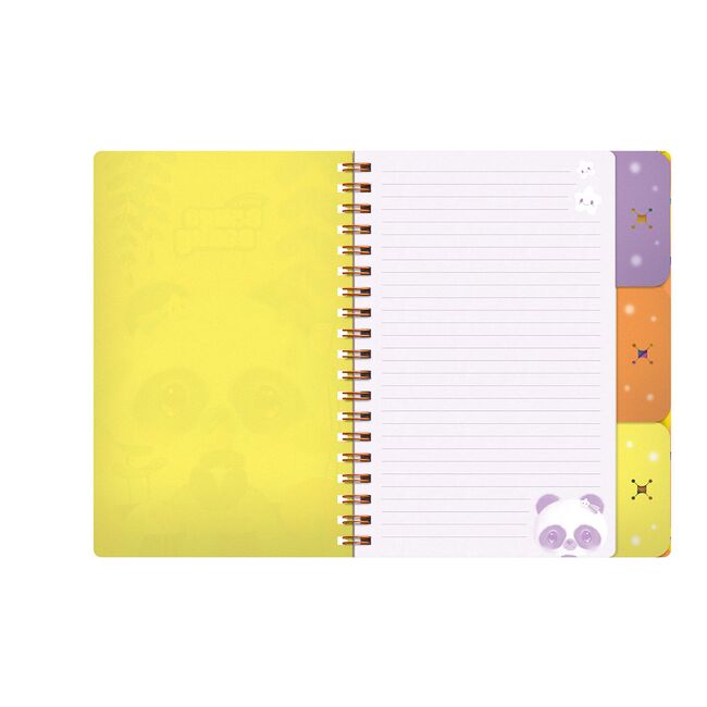 Notes cu separatoare si spira Bangoberry Pally Panda, 200 pagini BPTCGR128701