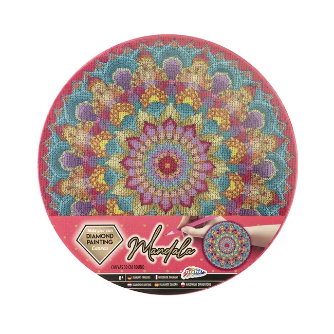 Pictura cu diamante Mandala Creative Craft, diametru canvas 30 cm BPTCJK260016