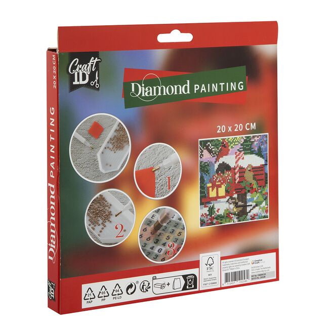 Pictura diamant, design Craciun, 20x20 cm BPTCJK102580