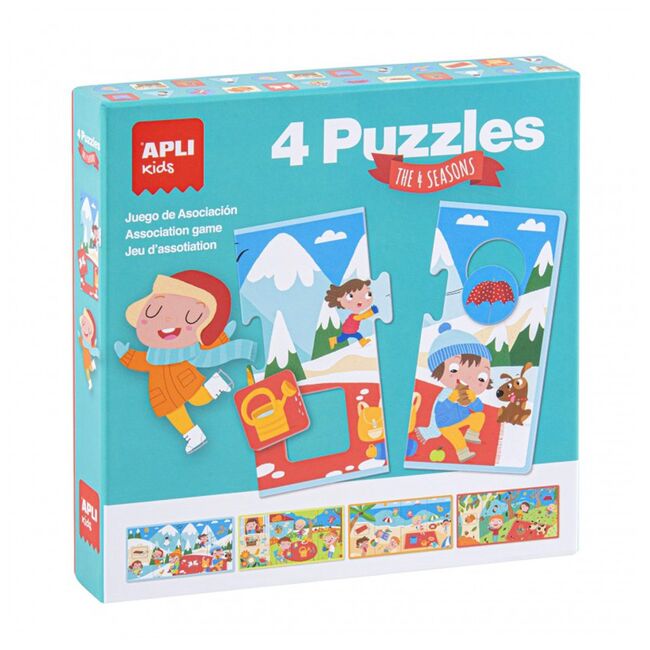 Puzzle Anotimpuri, Apli, 4 piese/puzzle BPTCAL017895