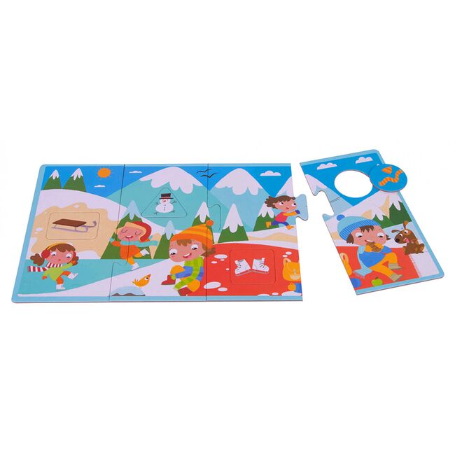 Puzzle Anotimpuri, Apli, 4 piese/puzzle BPTCAL017895