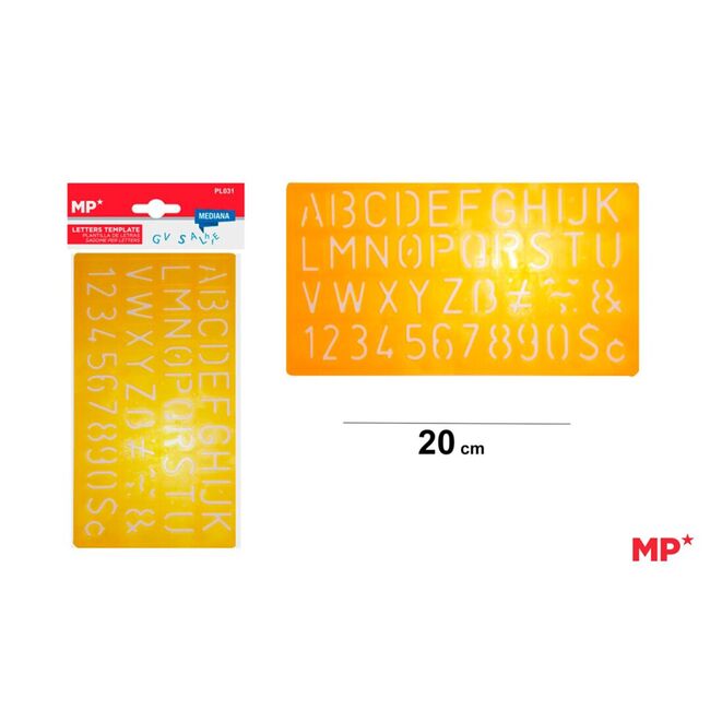 Sablon plastic Main Paper, 20 cm, litere si cifre, blister BPTCMR966868