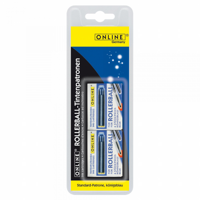 Set 12 rezerve stilou, blister, albastru standard BPTCON017155