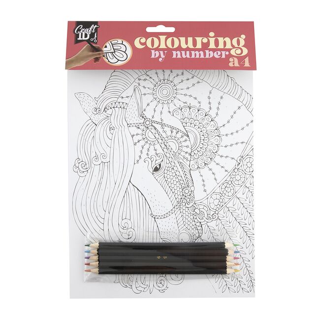 Set 5 planse A4 desen pe numere Creative Craft, cu 5 creioane colorate duble BPTCJK105802