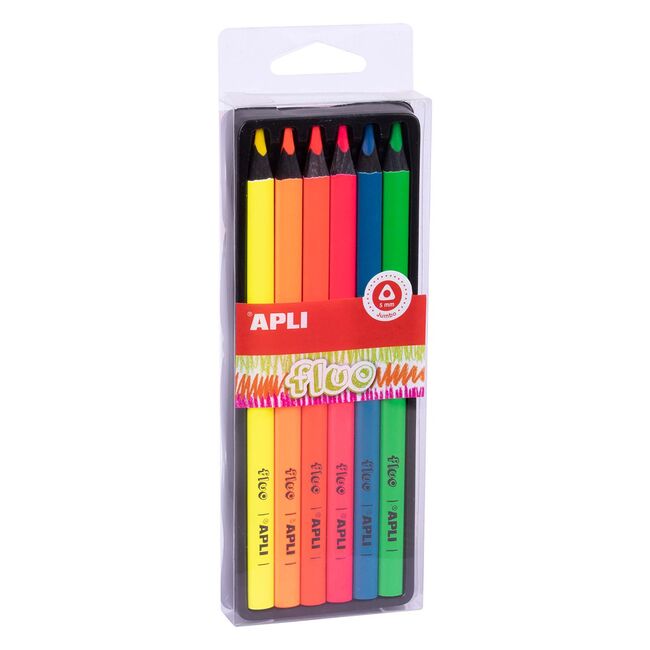 Set 6 creioane colorate Apli Jumbo Fluo BPTCAL018060
