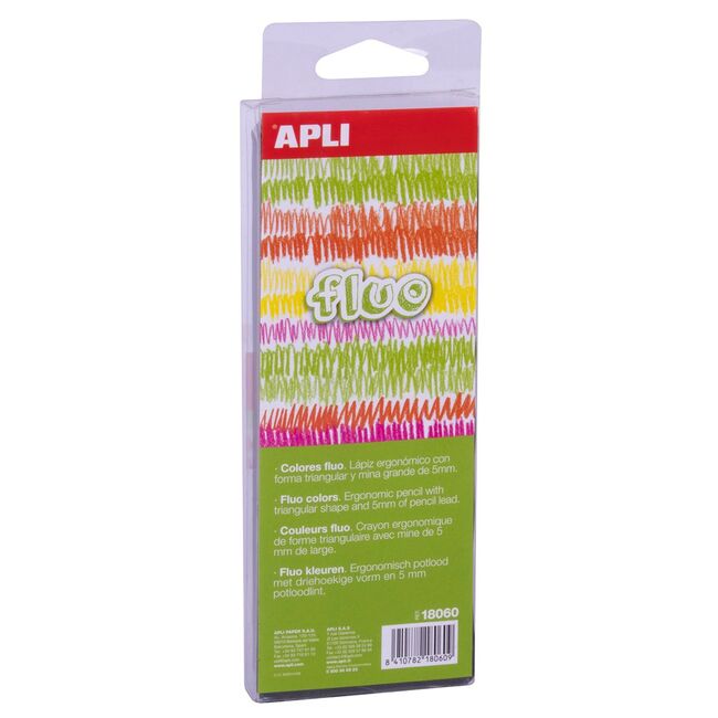 Set 6 creioane colorate Apli Jumbo Fluo BPTCAL018060