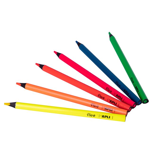 Set 6 creioane colorate Apli Jumbo Fluo BPTCAL018060