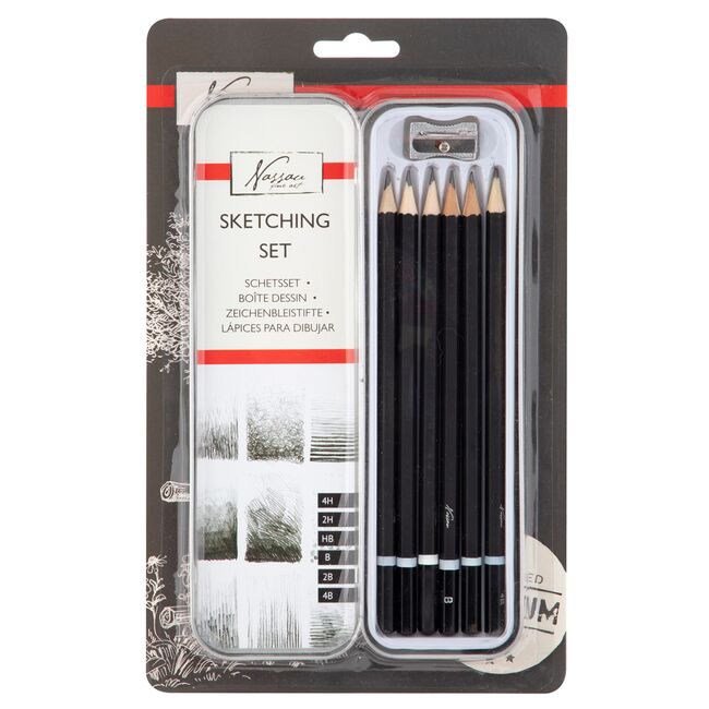 Set 6 creioane grafit Creative Craft, cutie metalica BPTCJK391512