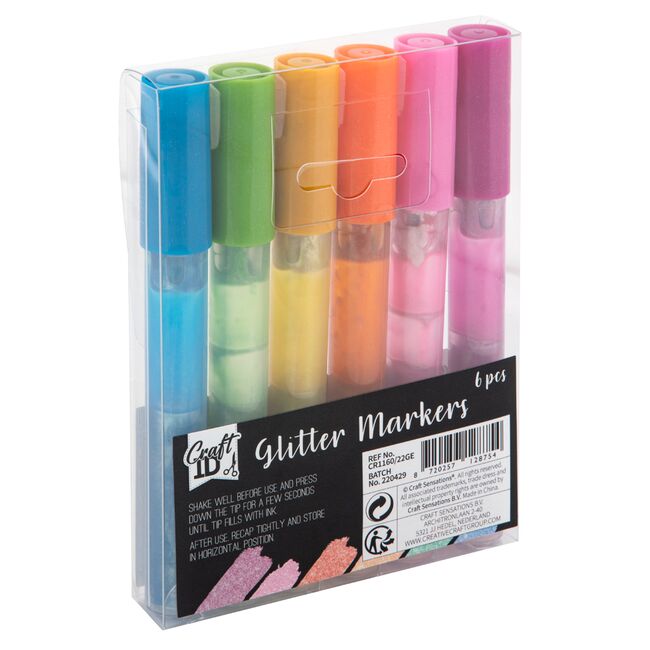Set 6 markere Creative Craft, cu sclipici Craft Sensations BPTCJK116022