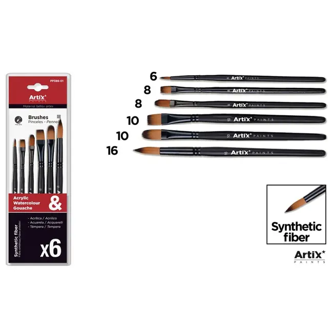 Set 6 pensule Main Paper, numarul 6, 8, 10, 16 BPTCMR133230