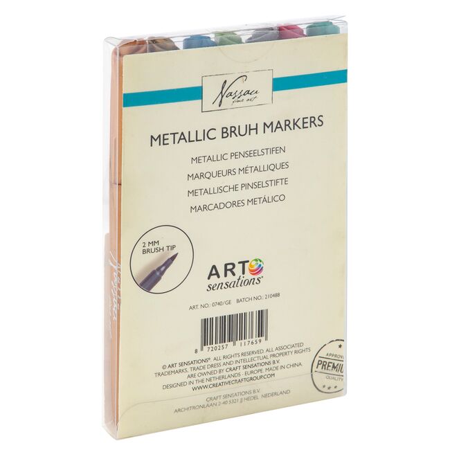 Set 7 markere Creative Craft, culori metalice cu varf tip pensula BPTCJK000740