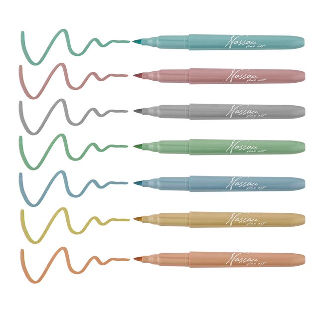Set 7 markere Creative Craft, culori metalice cu varf tip pensula BPTCJK000740