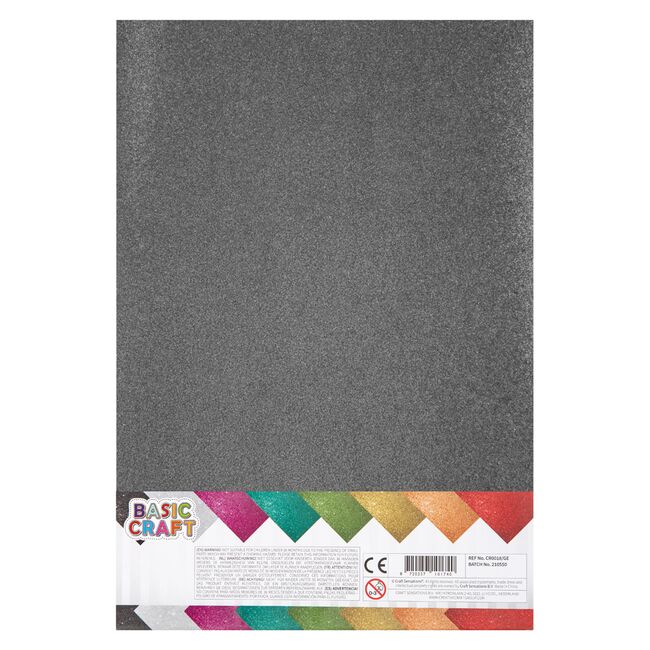 Set 8 coli carton glitter Creative Craft, 170g, diverse culori BPTCJK000018