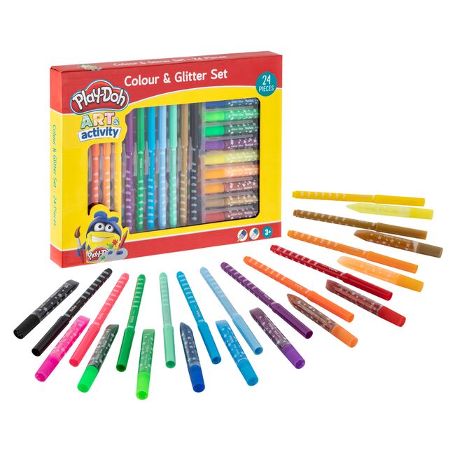 Set Creative Craft, 12 carioci si 12 tuburi de lipici cu sclipici BPTCJK160009