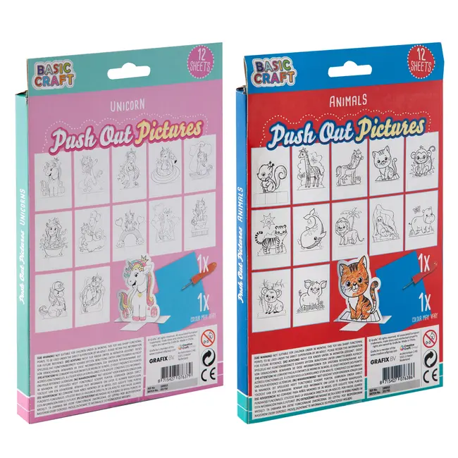 Set coloriaj cu perforator Creative Craft, 12 fise pentru colorat BPTCJK100053