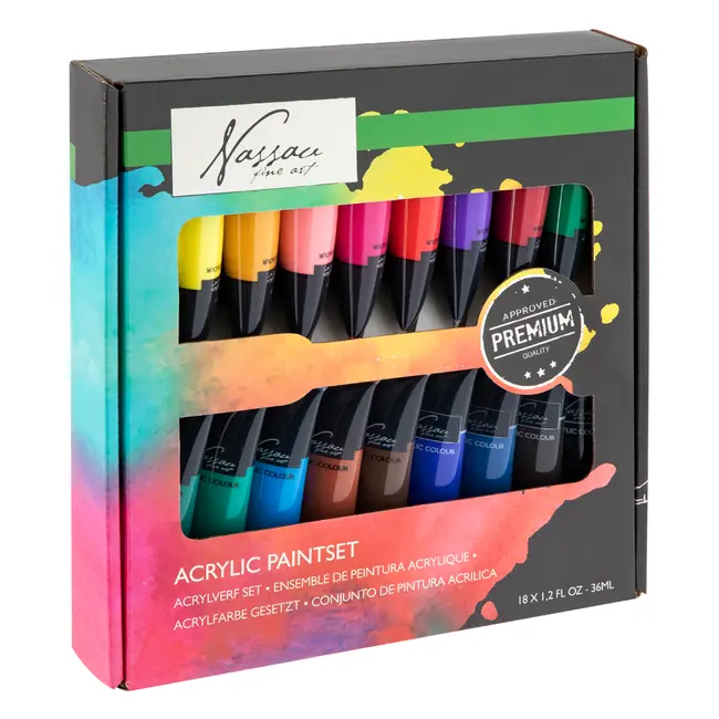 Set culori acrilice Creative Craft Fine Art, 18 culori, 36 ml BPTCJK599518