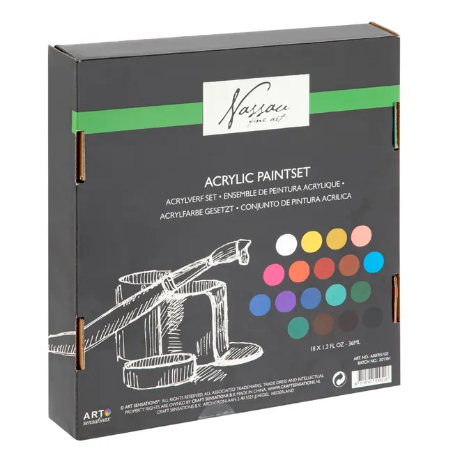 Set culori acrilice Creative Craft Fine Art, 18 culori, 36 ml BPTCJK599518