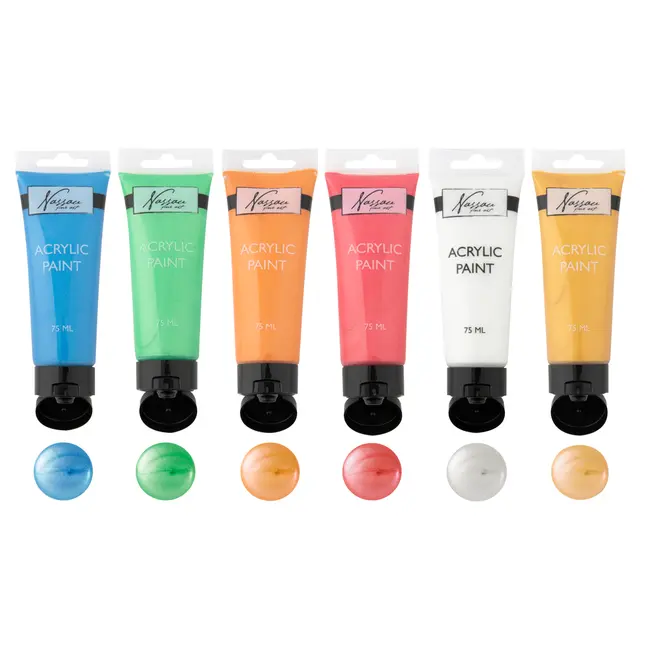 Set culori metalice acrilice Creative Craft, 6 culori, 75 ml BPTCJK000757