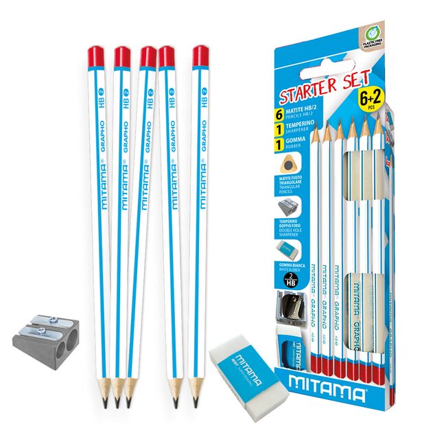 Set de creioane Mitama, 6 buc, cu radiera BPTCMI062987